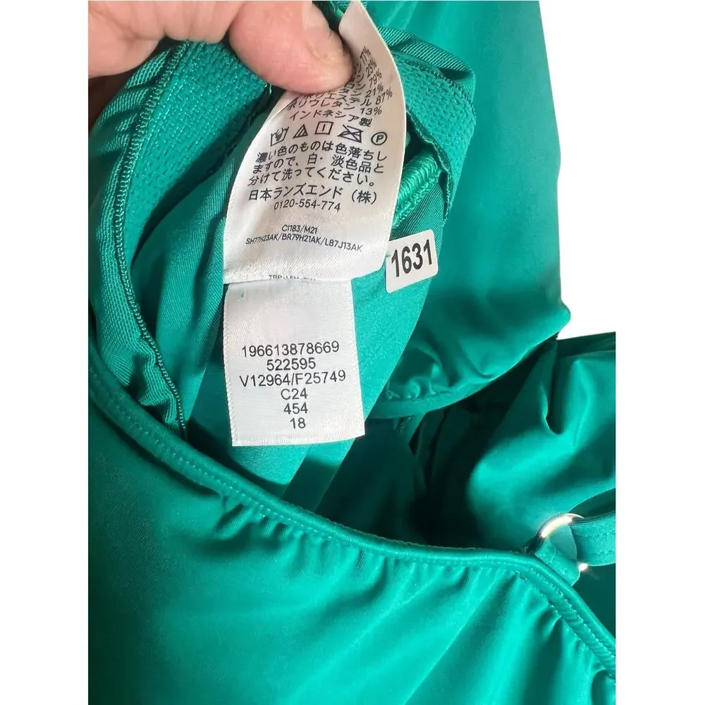 NWT Land's End Women's 18 Plus Paradise Teal Sweetheart Wrap Underwire Tankini